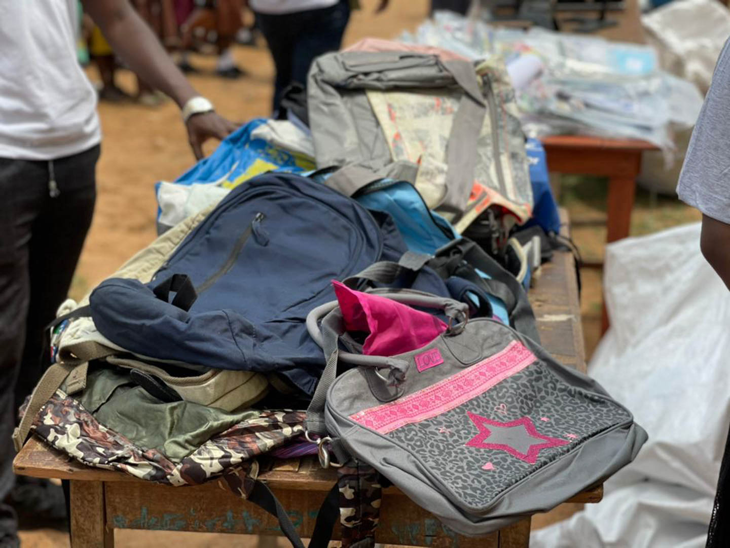 Bag donations to needy students- courtesy smileatschool