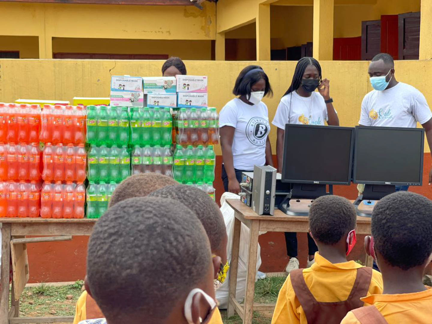 Food and computer donations-courtesy smileatschool